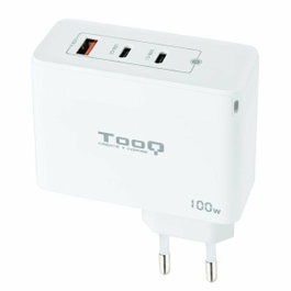 Tooq Cargador de Pared GaN 100W 2xUSB-C/PD + USB-A/QC Blanco