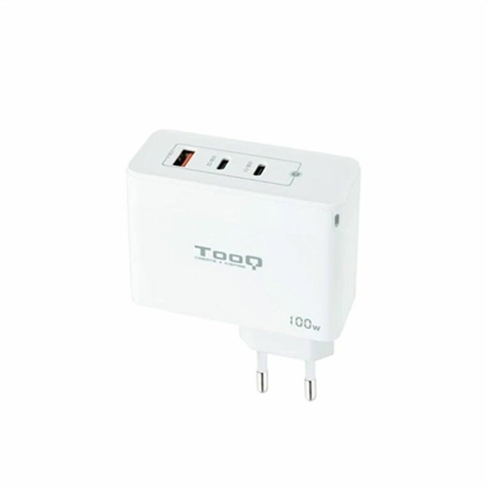 Tooq Cargador de Pared GaN 100W 2xUSB-C/PD + USB-A/QC Blanco Tooq Cargador de Pared GaN 100W 2xUSB-C/PD + USB-A/QC Blanco