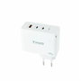 Tooq Cargador de Pared GaN 100W 2xUSB-C/PD + USB-A/QC Blanco