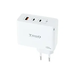 Tooq Cargador de Pared GaN 100W 2xUSB-C/PD + USB-A/QC Blanco