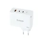 TooQ TQWC-GANQC2PD100W Cargador de Pared GaN 100W con 2 Puertos USB-C PD, 1 USB-A QC, Blanco - Universal