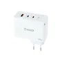 Tooq Cargador de Pared GaN 100W 2xUSB-C/PD + USB-A/QC Blanco