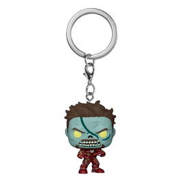 Funko Pop Keychain Marvel What If - Iron Man Zombie, Llavero Coleccionable con Caja Protectora