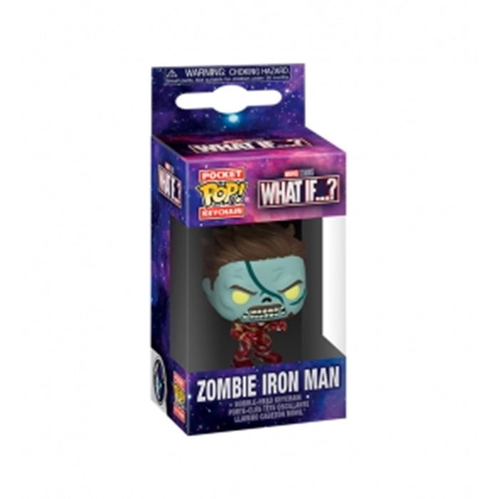 Funko Pop Keychain Marvel What If - Iron Man Zombie, Llavero Coleccionable con Caja Protectora