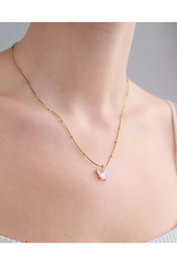 Heliophilia Silver Gld-Klbpmkly Collar de Piedra de Circonita de Latón Dorado 45 cm
