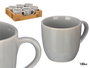 Vessia Taza Cafe Gris 150 ml Cerámica Loza 10x7x7cm Acabado Brillo (Set de 24)