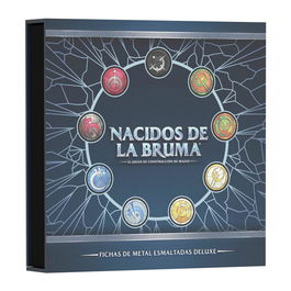 Devir Nacidos de la Bruma Fichas de Metal Esmaltadas Set Oficial 9 Metales Alománticos con Estuche Magnético, Accesorio Juego de Mazos