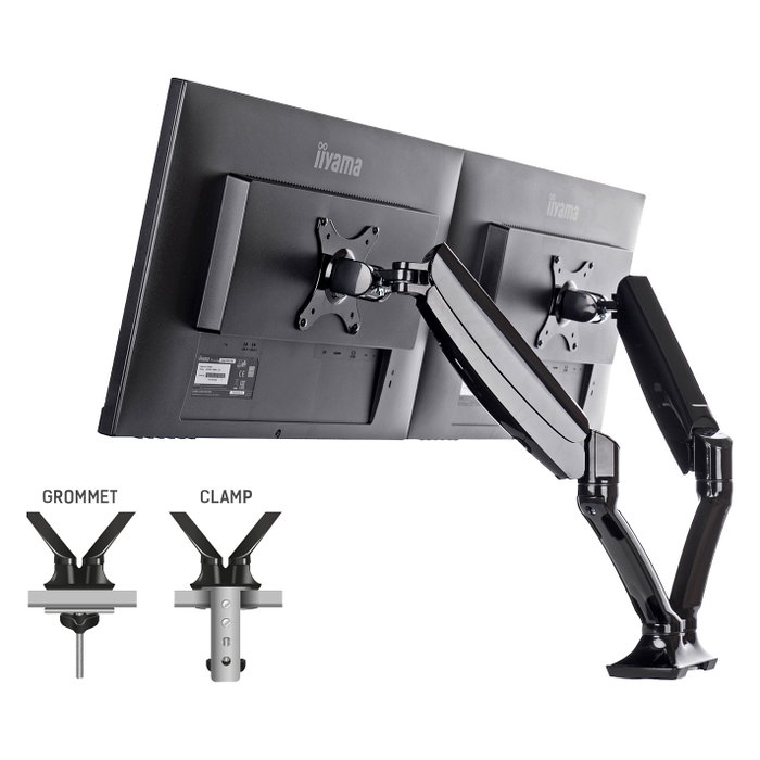 iiyama DS3002C-B1 Soporte de Escritorio para Dos Monitores Negro iiyama DS3002C-B1 Soporte de Escritorio para Dos Monitores Negro