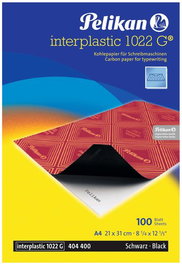 Pelikan Interplastic 1022G Papel Carbón Negro A4, 100 hojas