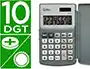 Liderpapel Calculadora Bolsillo XF15 10 Dígitos Solar y Pila Color Gris 123x75x12 mm