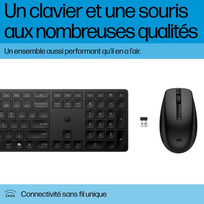 HP Teclado y Ratón Inalámbricos 655 Combo - Personalizable, Preciso, Confortable y Reciclado