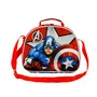 Marvel Capitán América Bolsa Portamerienda 3D Gravity Infantil Rojo Isotérmica con Forro para Conservar Alimentos Cierre Cremallera Asa Bandolera Ajustable