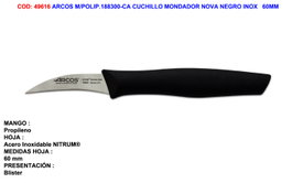 ARCOS Cuchillo Mondador Nova Negro de 60mm