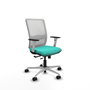 PIQUERAS Y CRESPO Silla de oficina Haches con mecanismo Sincro/Traslack Turquesa y Blanco