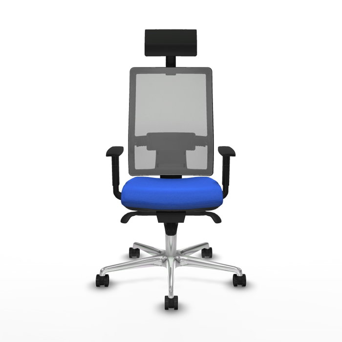PIQUERAS Y CRESPO Silla de oficina Horna con mecanismo Sincro, Tela Azul y Malla Gris PIQUERAS Y CRESPO Silla de oficina Horna con mecanismo Sincro, Tela Azul y Malla Gris