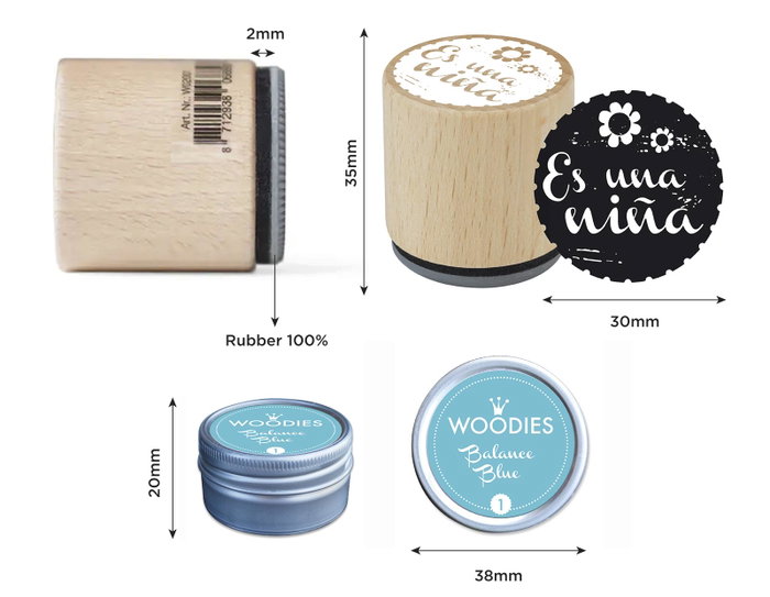 Innspiro Kit de 4 Sellos de Madera y 2 Tintas Nacimiento Niño y Niña Innspiro Kit de 4 Sellos de Madera y 2 Tintas Nacimiento Niño y Niña