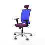 PIQUERAS Y CRESPO Silla de oficina Motilla con mecanismo Sincro/Traslack, Morado y Azul