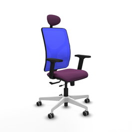 PIQUERAS Y CRESPO Silla de oficina Motilla con mecanismo Sincro/Traslack, Morado y Azul