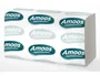 Toalla Secamanos Amoos Professional Plegada Zig-Zag 2 Capas 21X22 Cm. Paquete De 142 Blanco