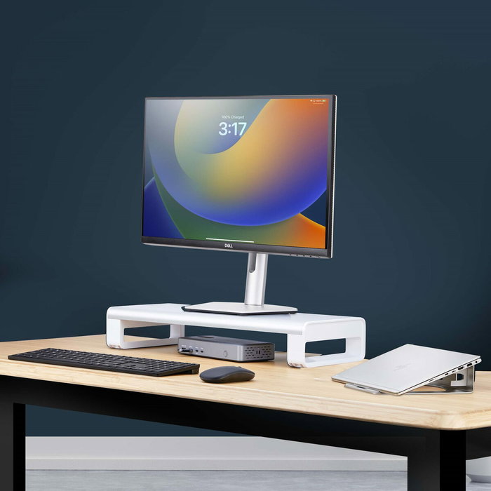Startech Soporte Elevador Ergonómico para Portátil o Monitor de Sobremesa - 15kg Capacidad - 9cm Altura Fija - Plataforma