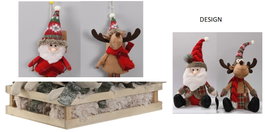 DKD Home Decor Decoracion Colgante Navidad Rojo Verde Poliester 17 x 20 x 25 cm (12 Unidades)