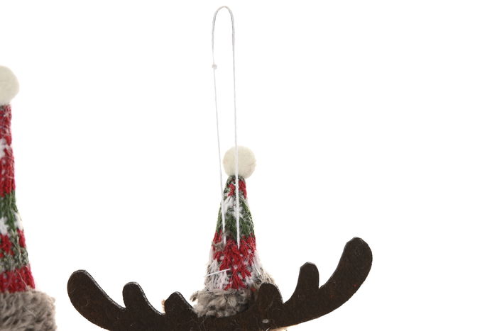 DKD Home Decor Decoracion Colgante Navidad Rojo Verde Poliester 17 x 20 x 25 cm (12 Unidades)