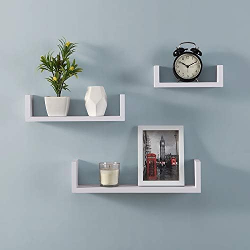 Moblekit Set de 3 Estantes Flotantes Blanco 42 cm, 34 cm, 26 cm
