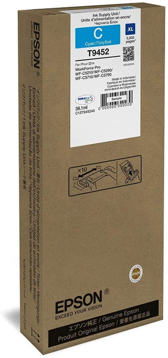 Epson Cartucho de Tinta T9452 XL Cian Epson Cartucho de Tinta T9452 XL Cian