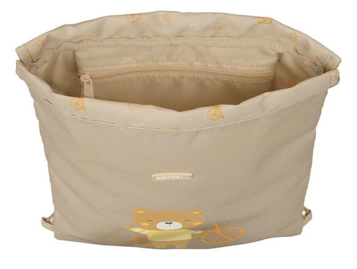 Bolsa Mochila con Cuerdas Safta Osito Beige 26 x 34 x 1 cm