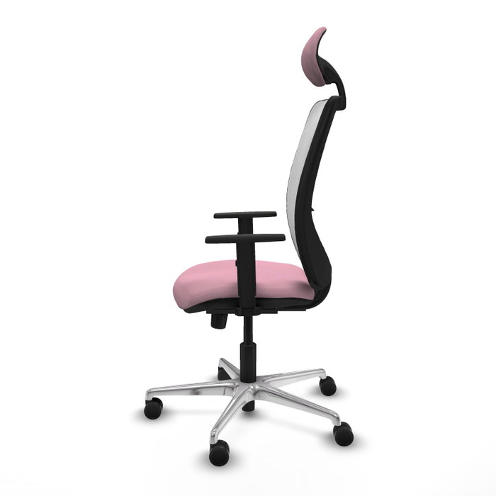 PIQUERAS Y CRESPO Silla de oficina Zulema Rosa y Blanco con Mecanismo Sincro