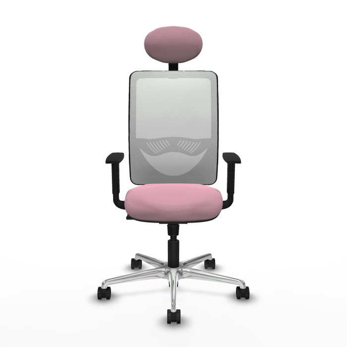 PIQUERAS Y CRESPO Silla de oficina Zulema Rosa y Blanco con Mecanismo Sincro