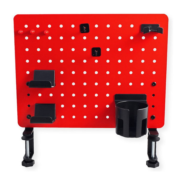 VALUE 17.99.0099 Organizador de escritorio para gamers con soporte de pinza rojo