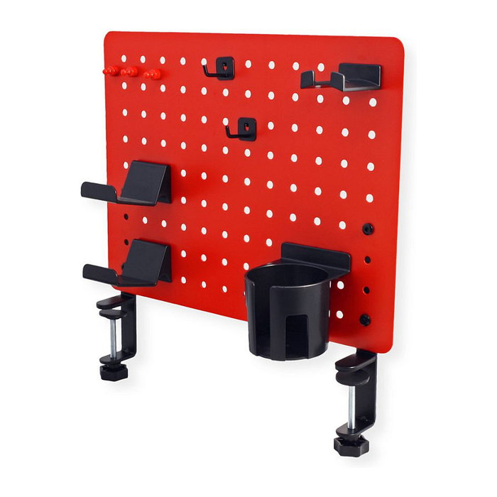 VALUE 17.99.0099 Organizador de escritorio para gamers con soporte de pinza rojo