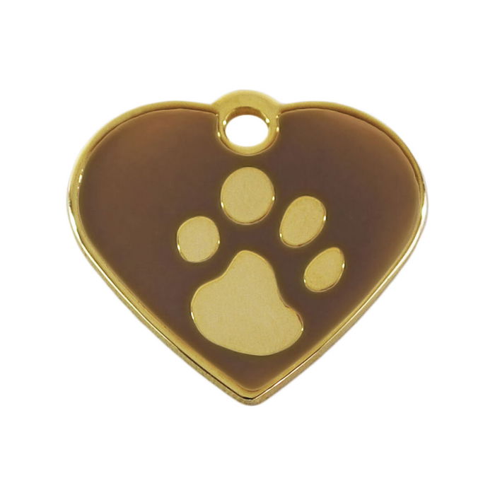 Placa identificativa para collar Imarc Heart Marrón Dorado Placa identificativa para collar Imarc Heart Marrón Dorado