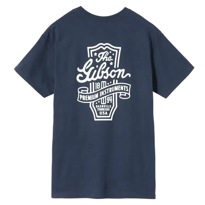 Gibson T-Shirts Premium Instruments Tee (Navy), Large
