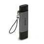 Lindy 43335 Lector de Tarjetas USB 3.2 Gen 1 Type-C y Type-A para SD y microSD, Velocidad 5000 Mbit/s, Negro/Gris