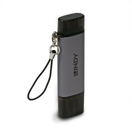 Lindy Lector de Tarjetas USB 3.2 Tipo C y A Compatible con SD y Micro SD