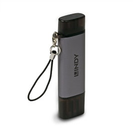Lindy Lector de Tarjetas USB 3.2 Tipo C y A para SD y MicroSD