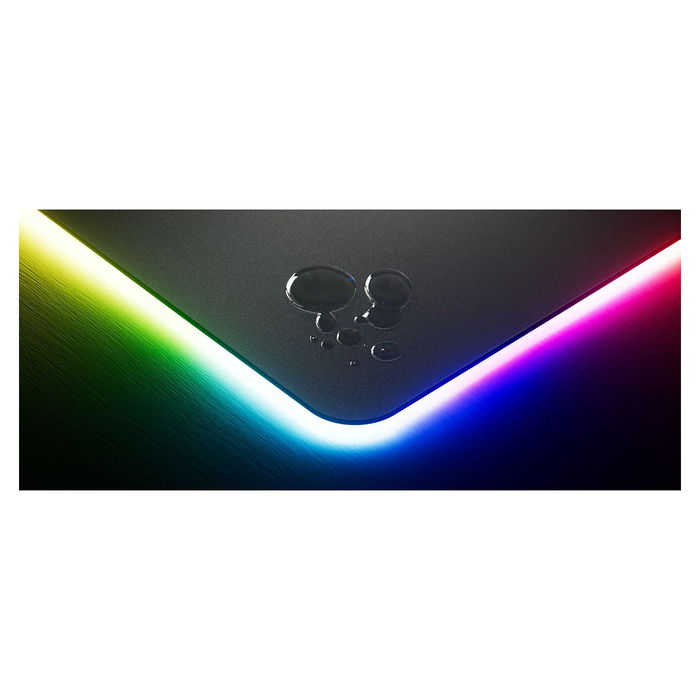 HYTE CNVS Alfombrilla de ratón para juegos XXL, Negro, para Gaming, con USB y Retroiluminación LED