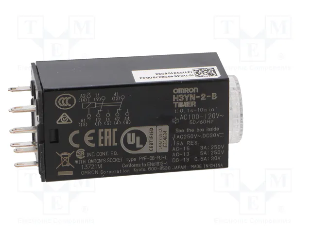 OMRON H3YN-B Relé de tiempo 100-120VAC DPDT