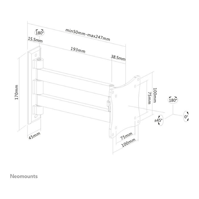 Newstar Soporte de Pared Ajustable para Monitor o Televisión Newstar Soporte de Pared Ajustable para Monitor o Televisión