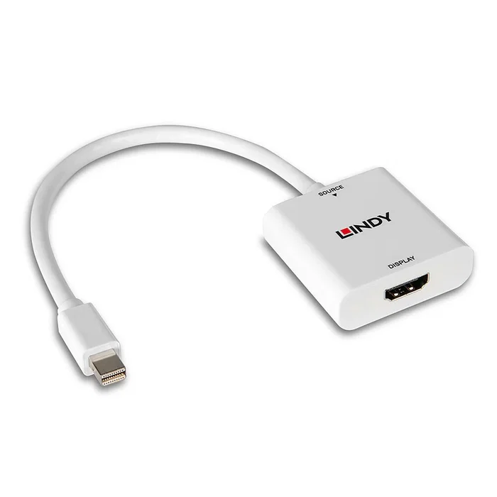 Lindy Cable Adaptador Mini DisplayPort a HDMI 38319, Convierte Señal Digital para Monitor, Proyector o TV