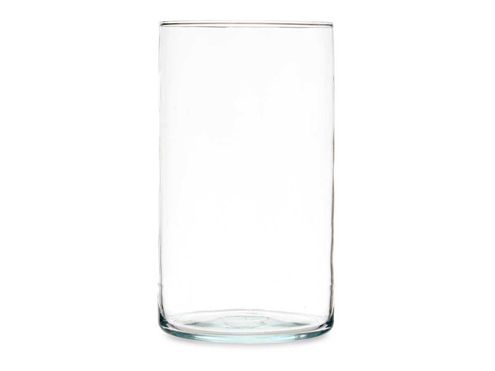 Giftdecor Jarrón de Cristal Cilindro Transparente, 17 cm de Diámetro x 30 cm de Alto, Vidrio para Decoración (Set de 4)