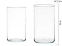 Giftdecor Jarrón de Cristal Cilindro Transparente, 17 cm de Diámetro x 30 cm de Alto, Vidrio para Decoración (Set de 4)