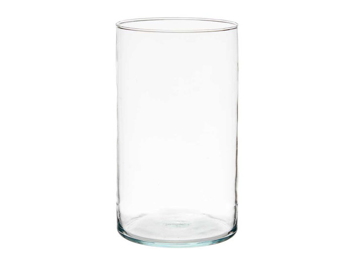 Giftdecor Jarrón de Cristal Cilindro Transparente, 17 cm de Diámetro x 30 cm de Alto, Vidrio para Decoración (Set de 4)