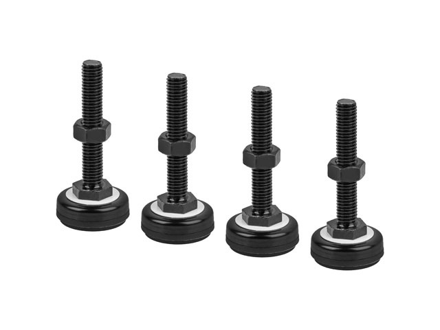 Lanberg M10 Pie para Armario Rack, Negro RAL9004, ABS y Metal, Carga 60 kg, 78 mm Altura