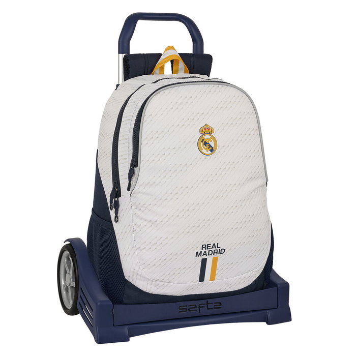 Mochila Escolar con Ruedas Real Madrid C.F. Blanco 32 x 44 x 16 cm Mochila Escolar con Ruedas Real Madrid C.F. Blanco 32 x 44 x 16 cm