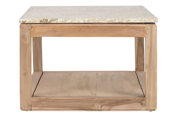 DKD Home Decor Mesa Centro Madera Reciclada Mármol Natural Beige 120x60x40 cm DKD Home Decor Mesa Centro Madera Reciclada Mármol Natural Beige 120x60x40 cm
