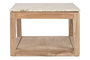 DKD Home Decor Mesa Centro Madera Reciclada Mármol Natural Beige 120x60x40 cm
