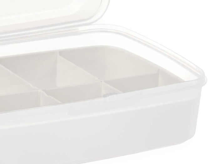 Kinvara Organizador 8 Huecos Tapa Blanco 21.5 x 15 x 8.5 cm (Set de 12)